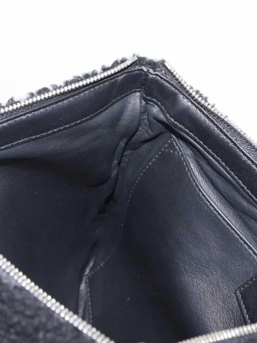 BALENCIAGA Clutch Bag knitted Fabrics Black Silver - Picture 13 of 16